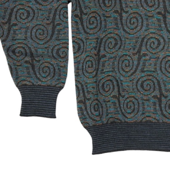 VTG 80’s Neiman Marcus Men’s Abstract Pattern Wool Sweater - Picture 7 of 7